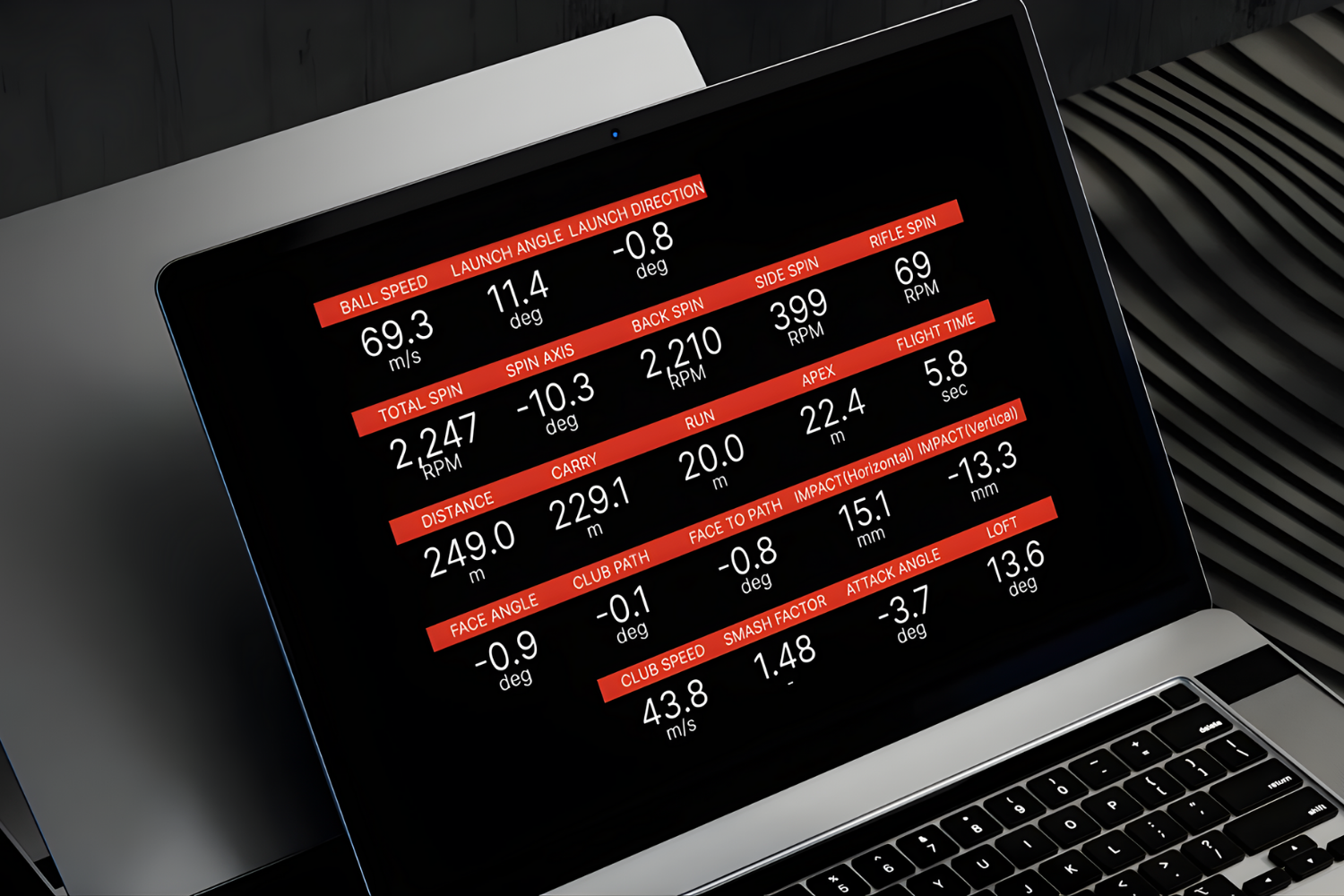 VTrack captures 23 real-time club, ball, and shot metrics